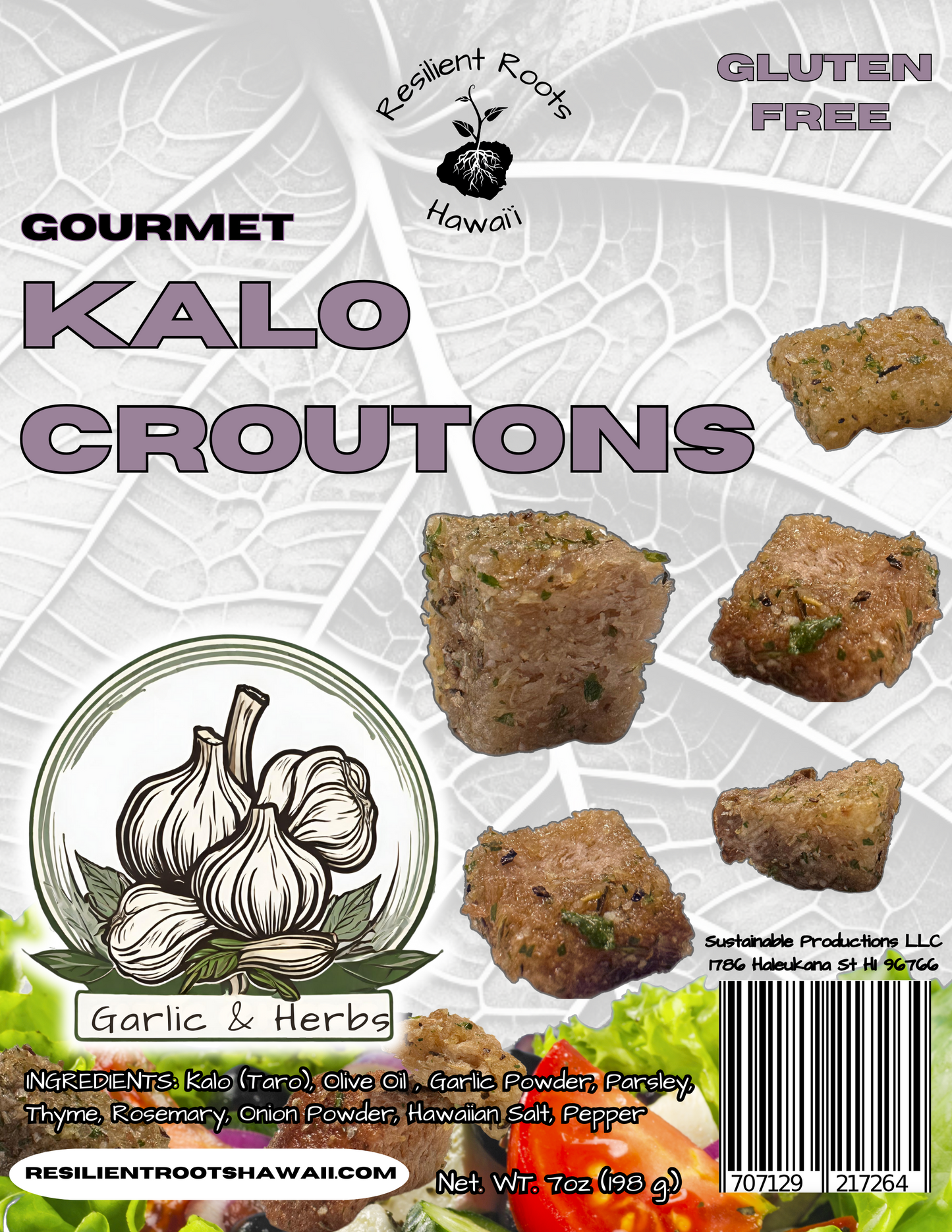 7oz Kalo (Taro) Gluten Free Croutons